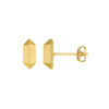 14K Yellow Gold Long Hexagon Post Earrings Alba Luxe