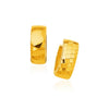 14k Yellow Gold Textured and Polished Hoop Earrings Alba Luxe