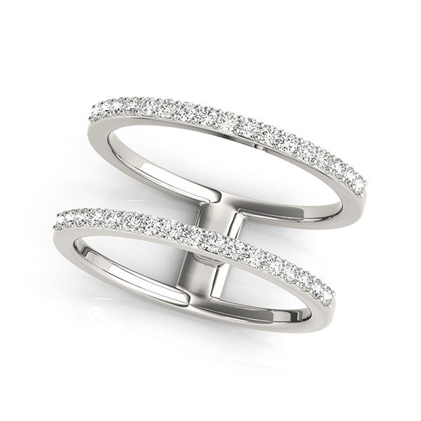 14k White Gold Dual Band Design Ring with Diamonds (1/3 cttw) Alba Luxe