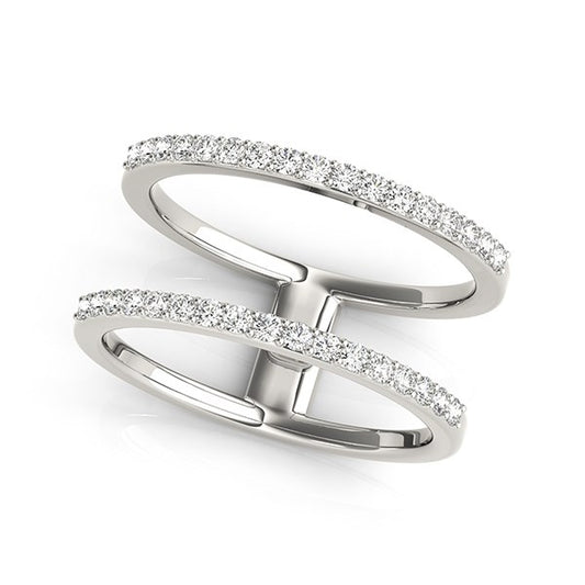 14k White Gold Dual Band Design Ring with Diamonds (1/3 cttw) Alba Luxe
