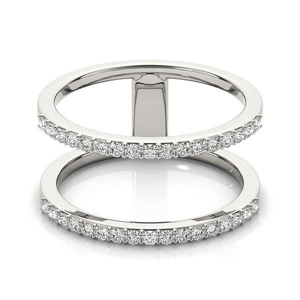 14k White Gold Dual Band Design Ring with Diamonds (1/3 cttw) Alba Luxe