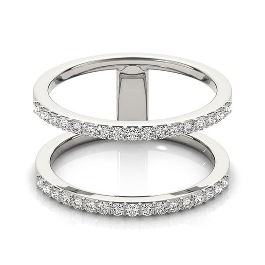 14k White Gold Dual Band Design Ring with Diamonds (1/3 cttw) Alba Luxe