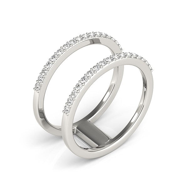 14k White Gold Dual Band Design Ring with Diamonds (1/3 cttw) Alba Luxe