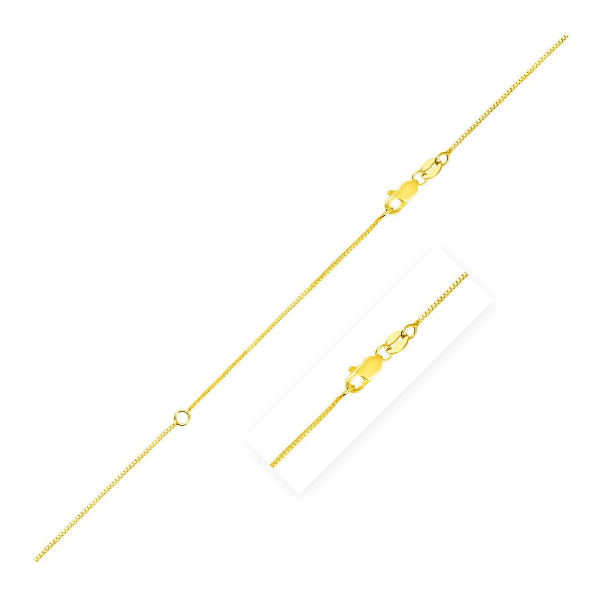 Extendable Box Chain in 14k Yellow Gold (0.70 mm) Alba Luxe