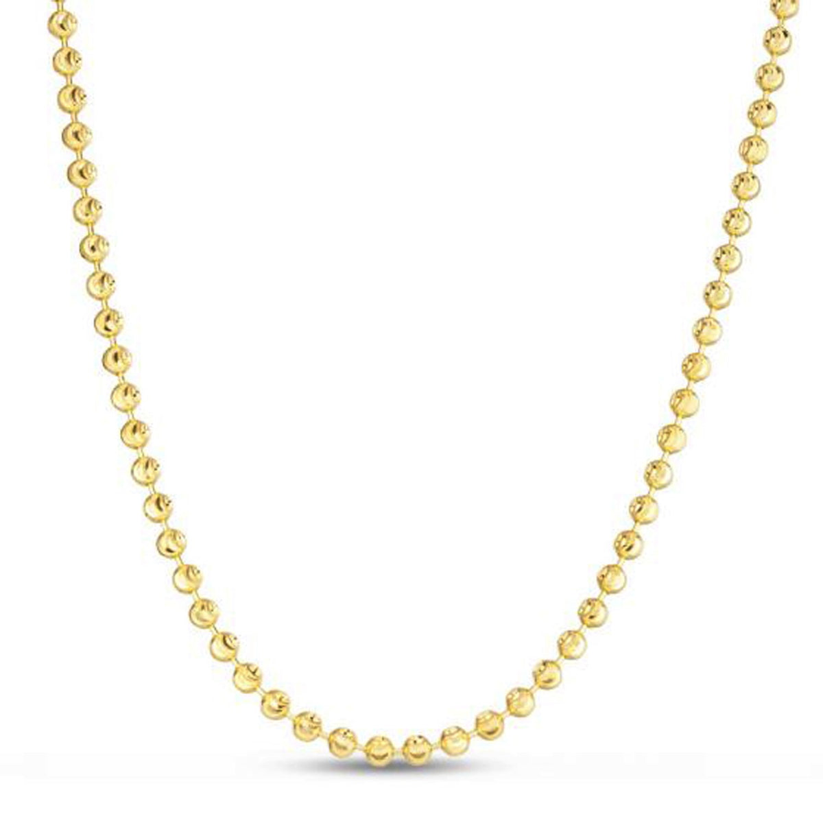 Moon Cut Bead Chain in 14k Yellow Gold (3.00 mm) Alba Luxe