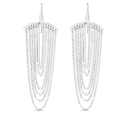 Sterling Silver Multi Strand Chain Drop Chandelier Earrings RCJ