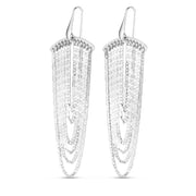 Sterling Silver Multi Strand Chain Drop Chandelier Earrings RCJ