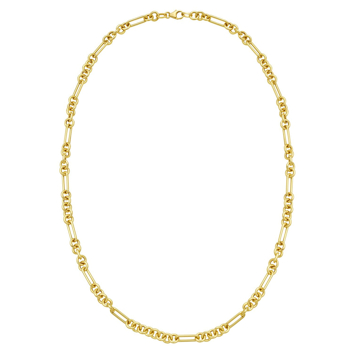14K Yellow Gold Five And One Paperclip Link Chain Necklace Alba Luxe