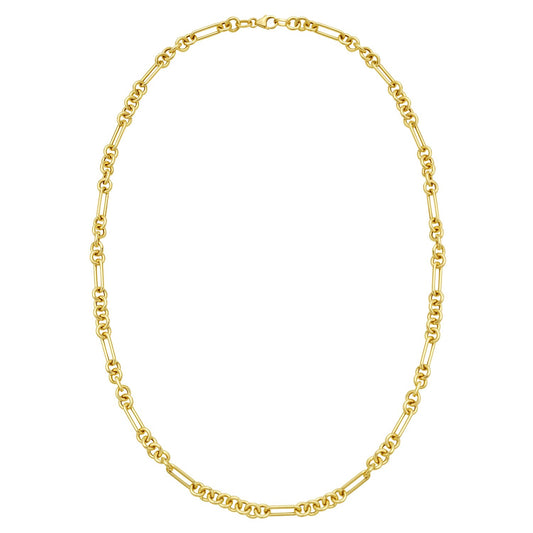14K Yellow Gold Five And One Paperclip Link Chain Necklace Alba Luxe