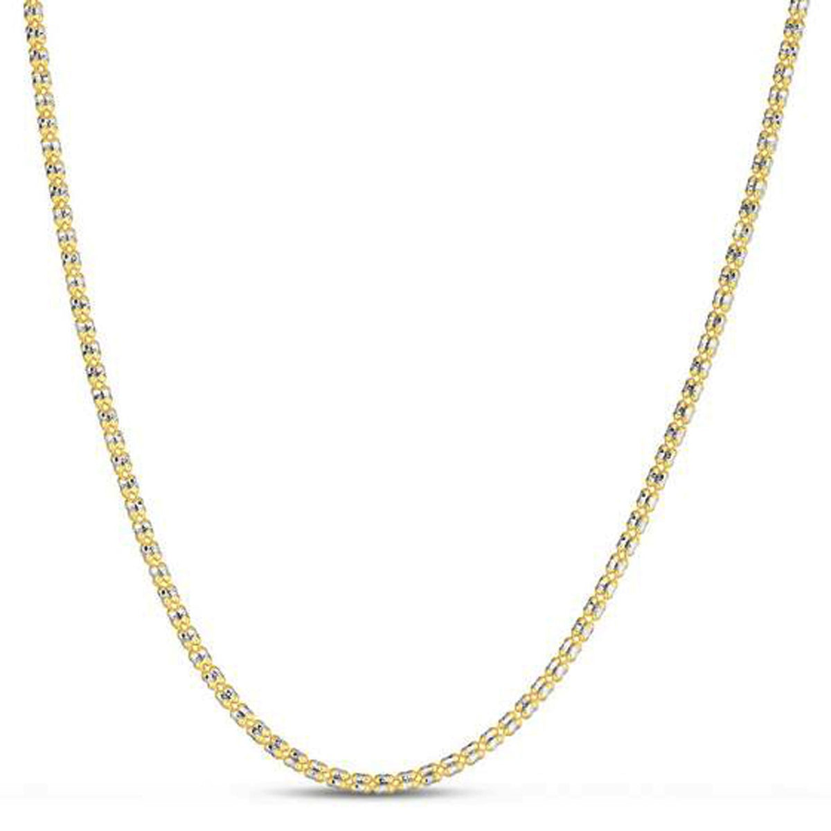 Ice Barrel Chain in 14k Two Tone Gold (2.70 mm) Alba Luxe