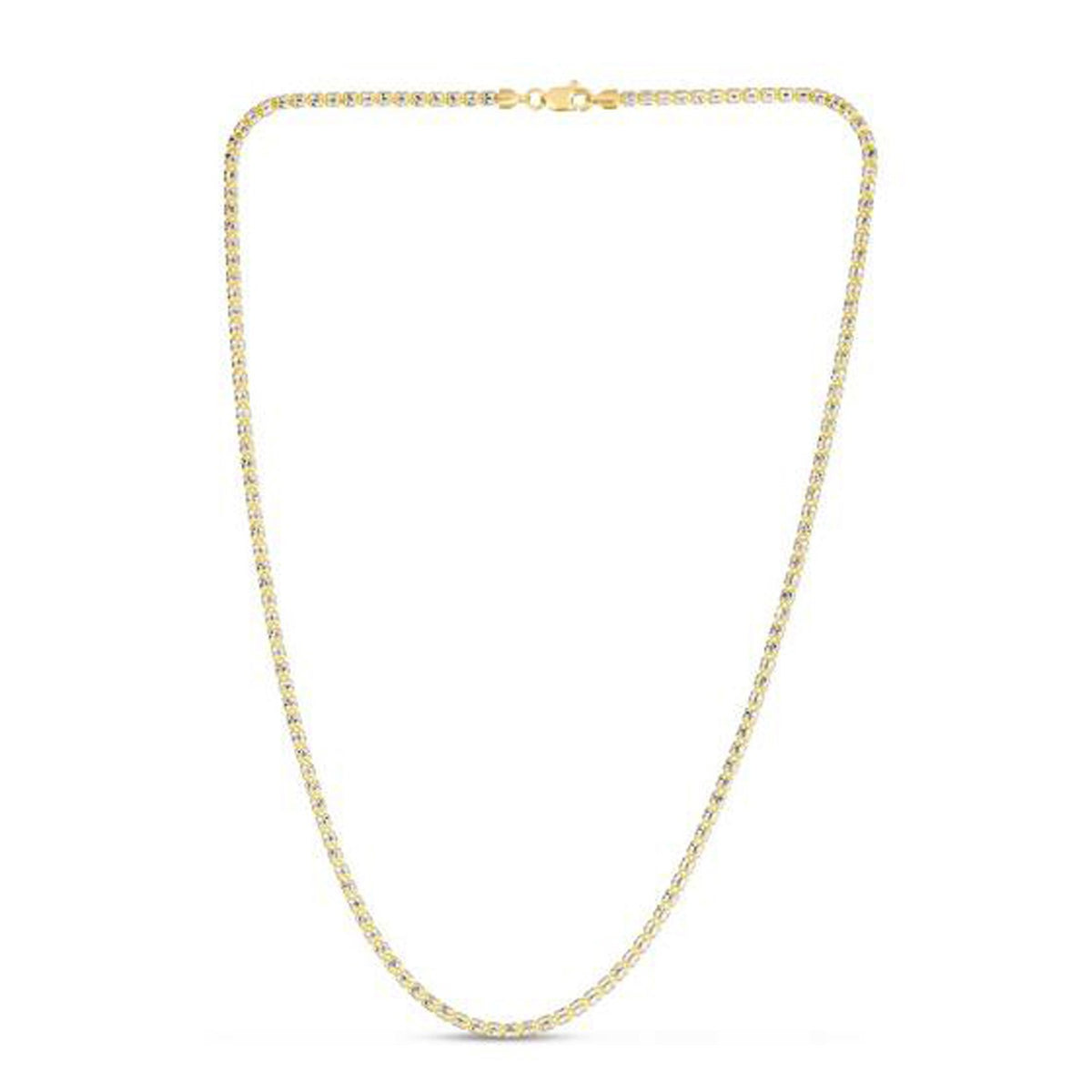 Ice Barrel Chain in 14k Two Tone Gold (2.70 mm) Alba Luxe