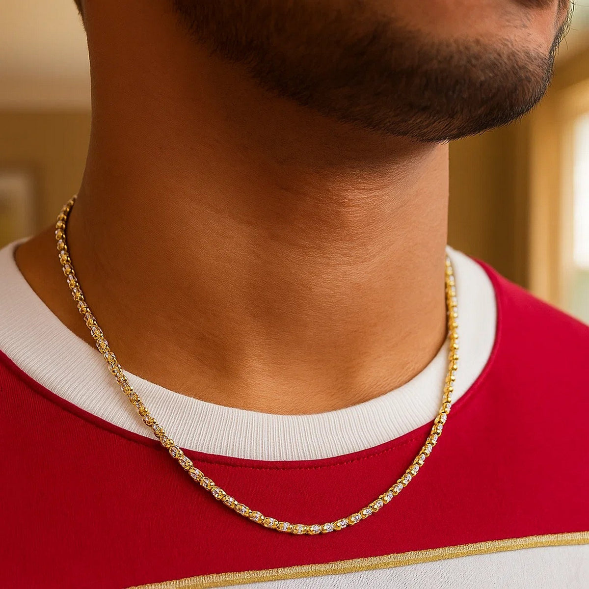 Ice Barrel Chain in 14k Two Tone Gold (2.70 mm) Alba Luxe