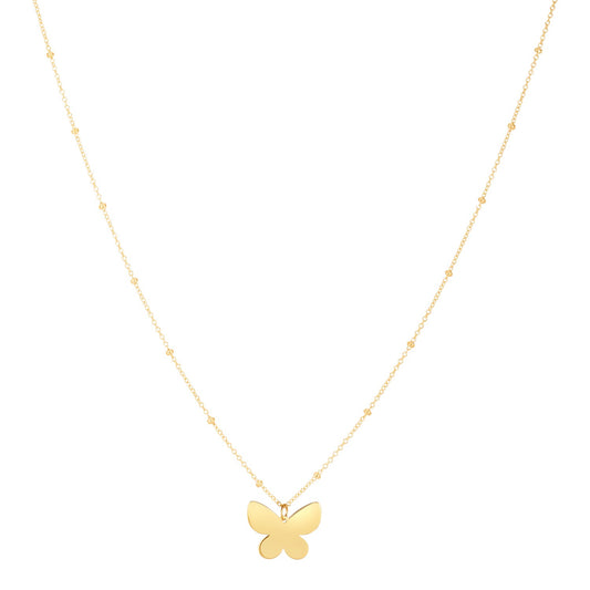 14k Yellow Gold Papillon Butterfly Necklace Alba Luxe