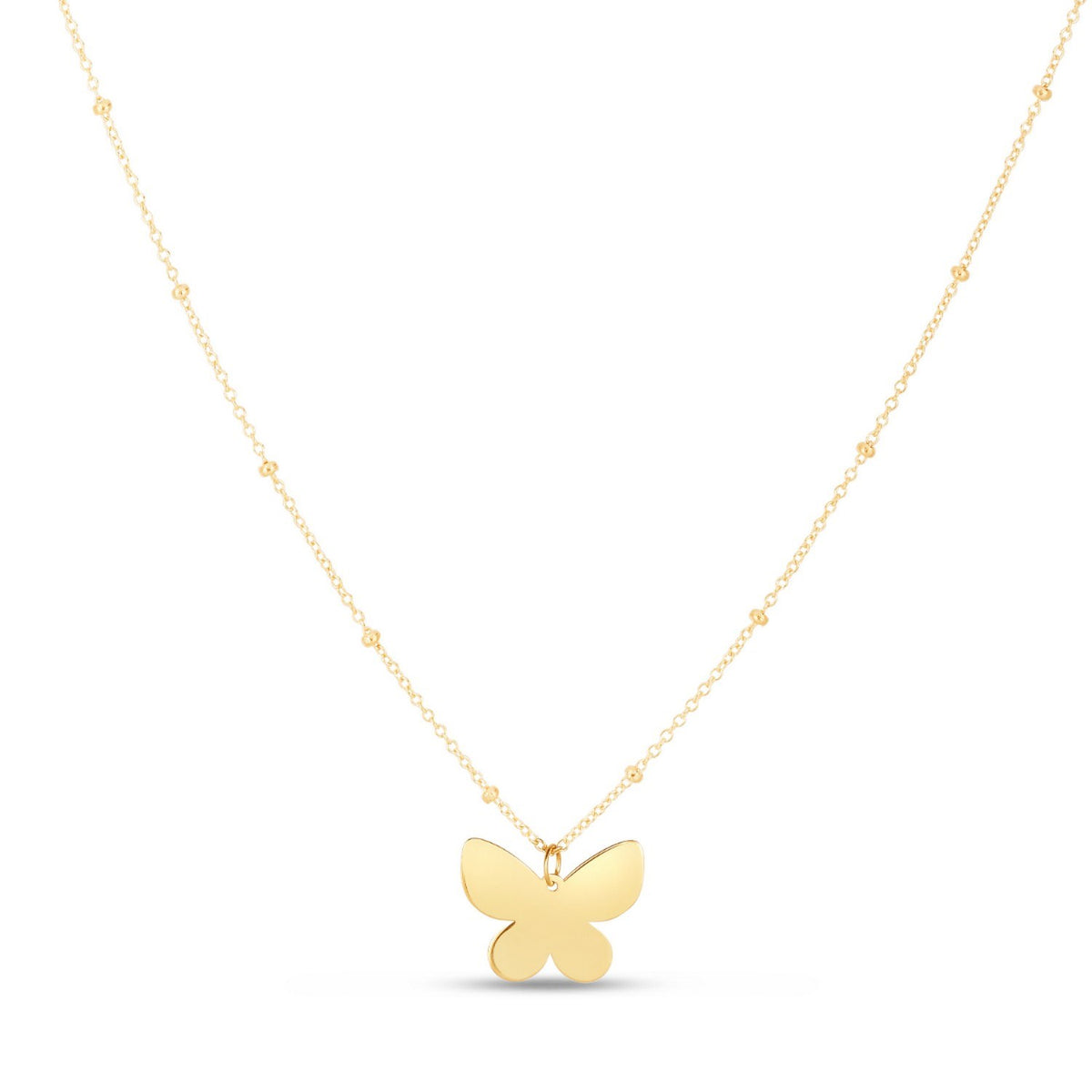 14k Yellow Gold Papillon Butterfly Necklace Alba Luxe
