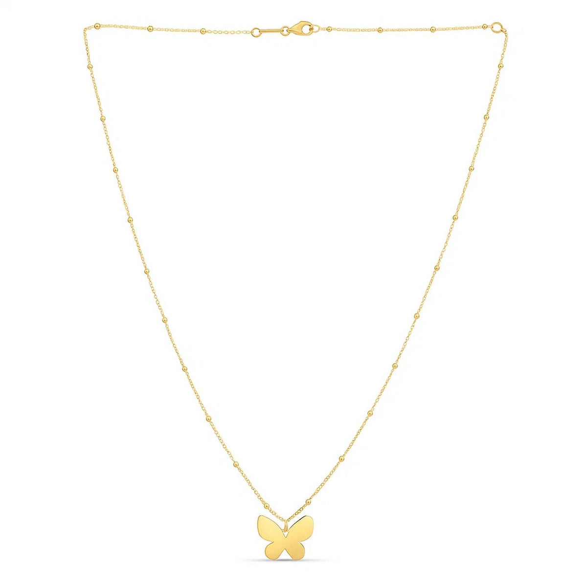 14k Yellow Gold Papillon Butterfly Necklace Alba Luxe