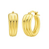 14K Yellow Gold 3 Row Graduated Hoop Earrings Alba Luxe