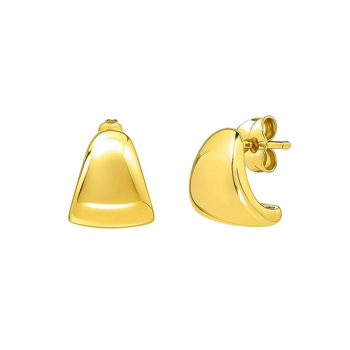 Puffed Up Graduated Hoop Earrings in 14K Yellow Gold Alba Luxe