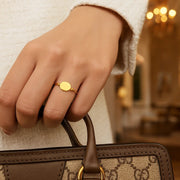 14k Yellow Gold Ring with Polished Oval RCJ