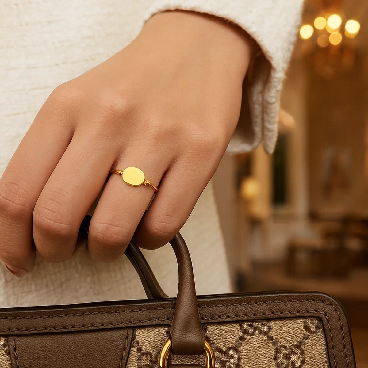 14k Yellow Gold Ring with Polished Oval RCJ