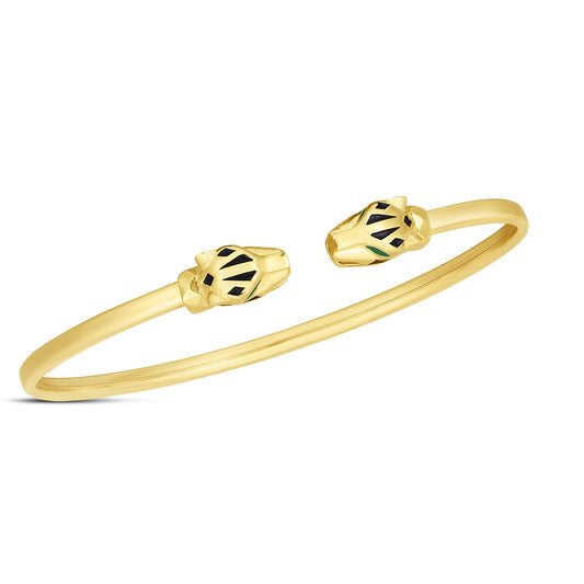14k Yellow Gold Panther Bangle (3.00 mm) Alba Luxe