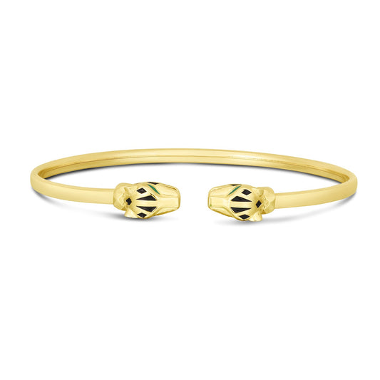 14k Yellow Gold Panther Bangle (3.00 mm) Alba Luxe