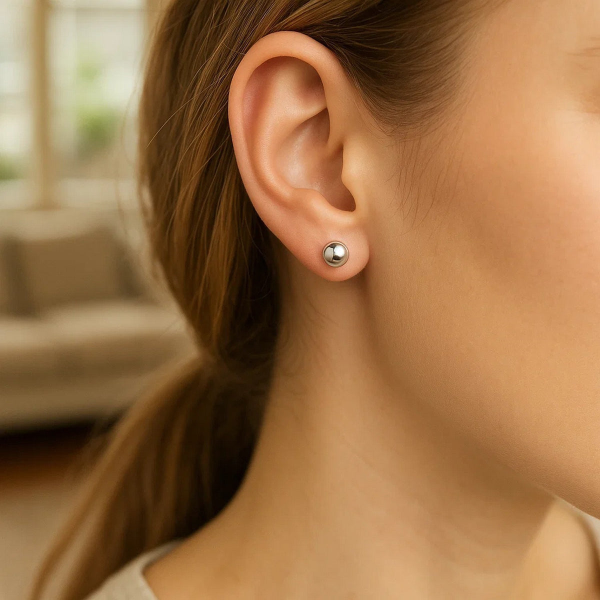 Sterling Silver Ball Stud Earrings (7.00 mm) RCJ
