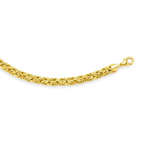 14k Yellow Gold Byzantine Link Shiny Bracelet (6.00 mm) RCJ