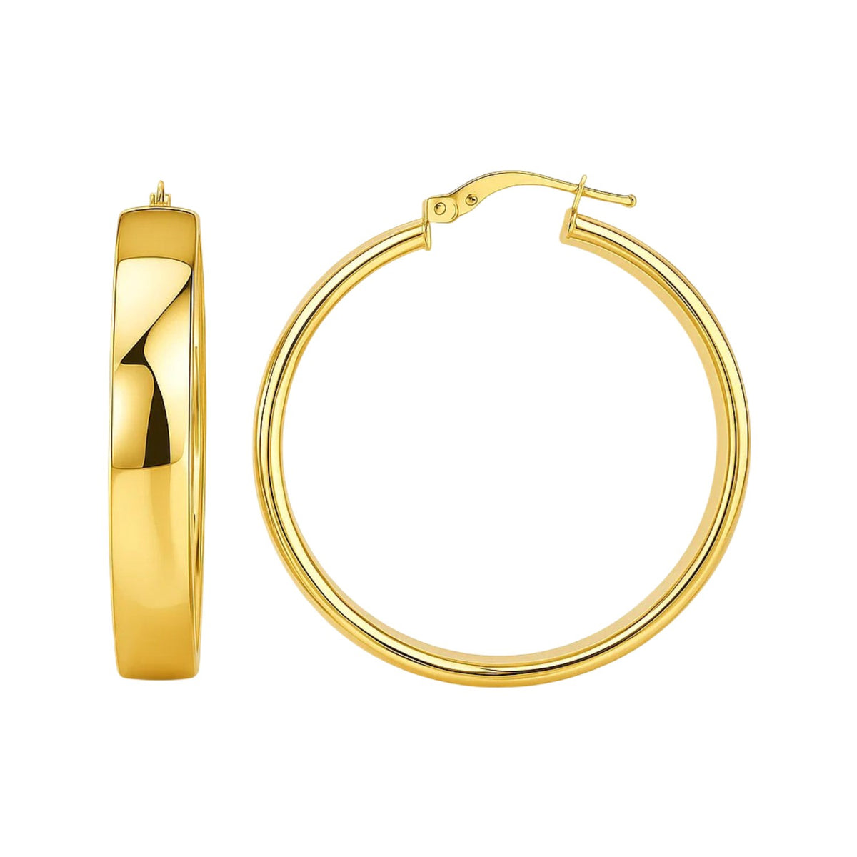 14k Yellow Gold Wedding Band Hoops (7x35mm) Alba Luxe