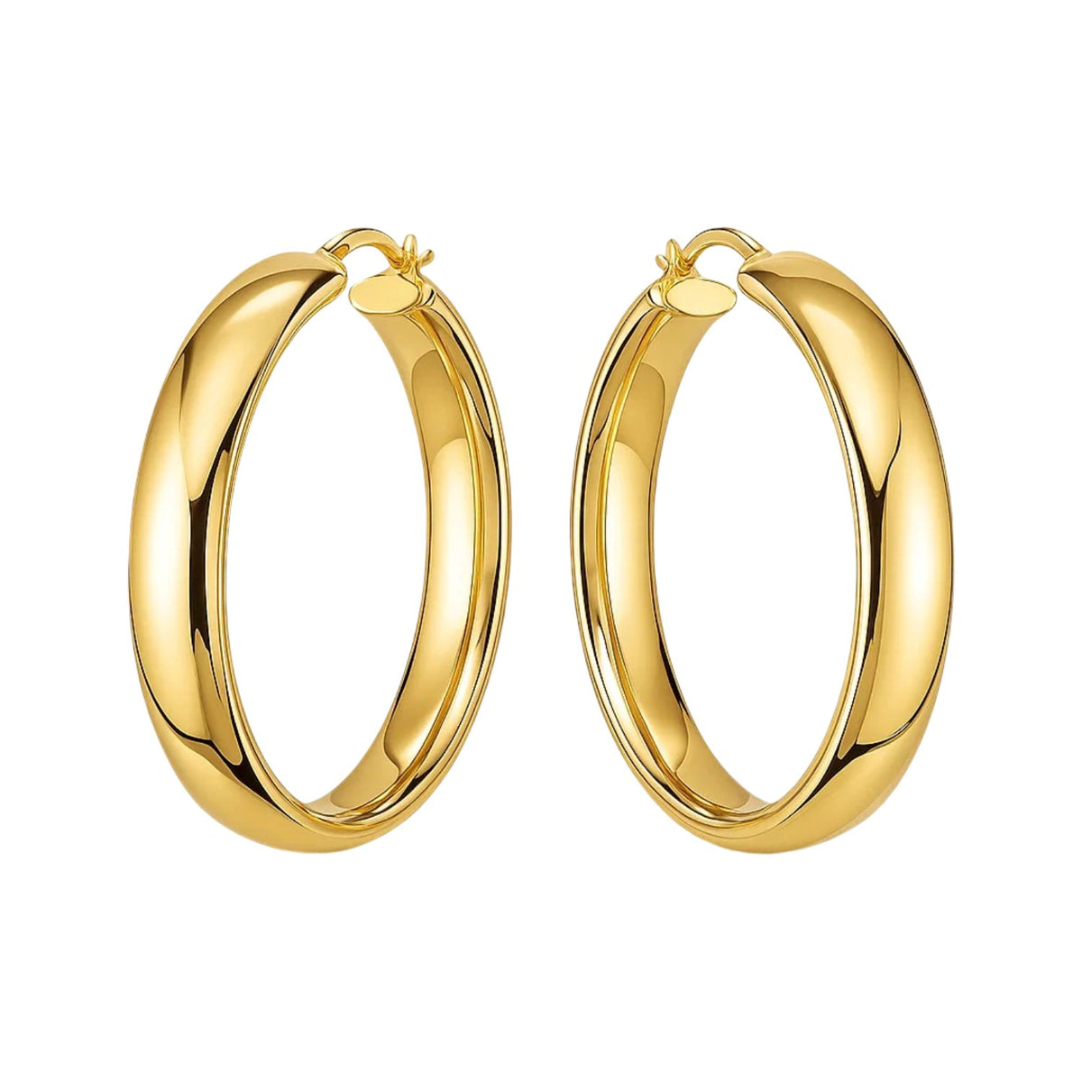 14k Yellow Gold Wedding Band Hoops (7x35mm) Alba Luxe