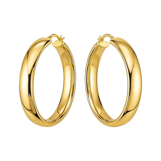 14k Yellow Gold Wedding Band Hoops (7x35mm) Alba Luxe