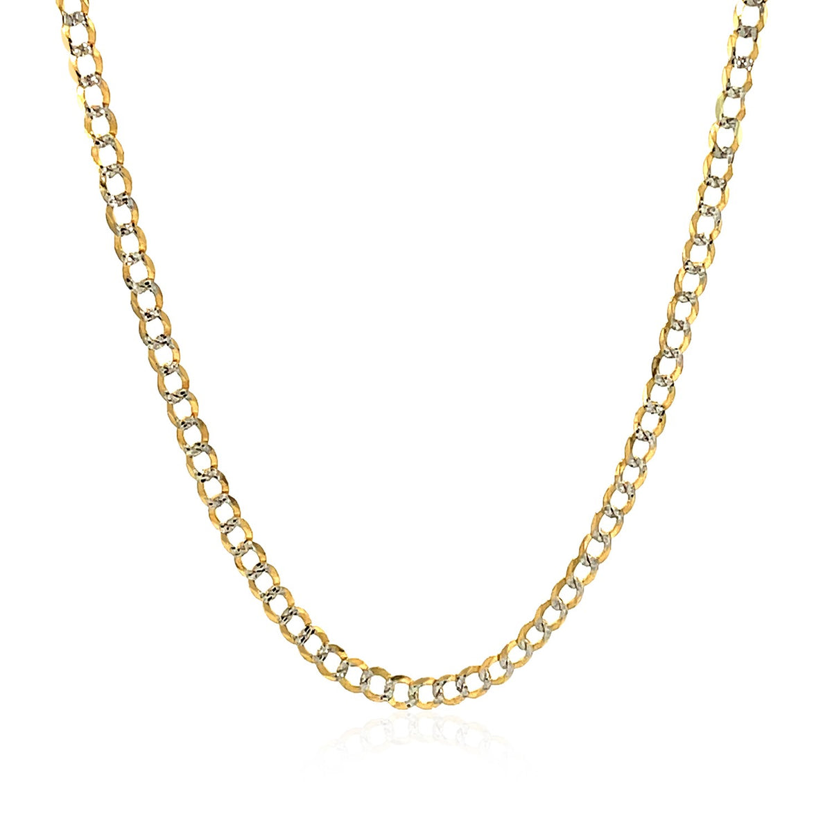 14k Two Tone Gold Pave Curb Chain (2.60 mm) Alba Luxe