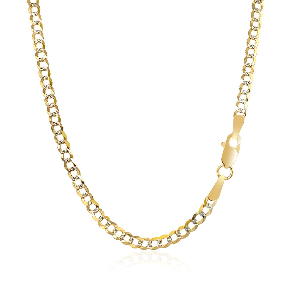 14k Two Tone Gold Pave Curb Chain (2.60 mm) Alba Luxe
