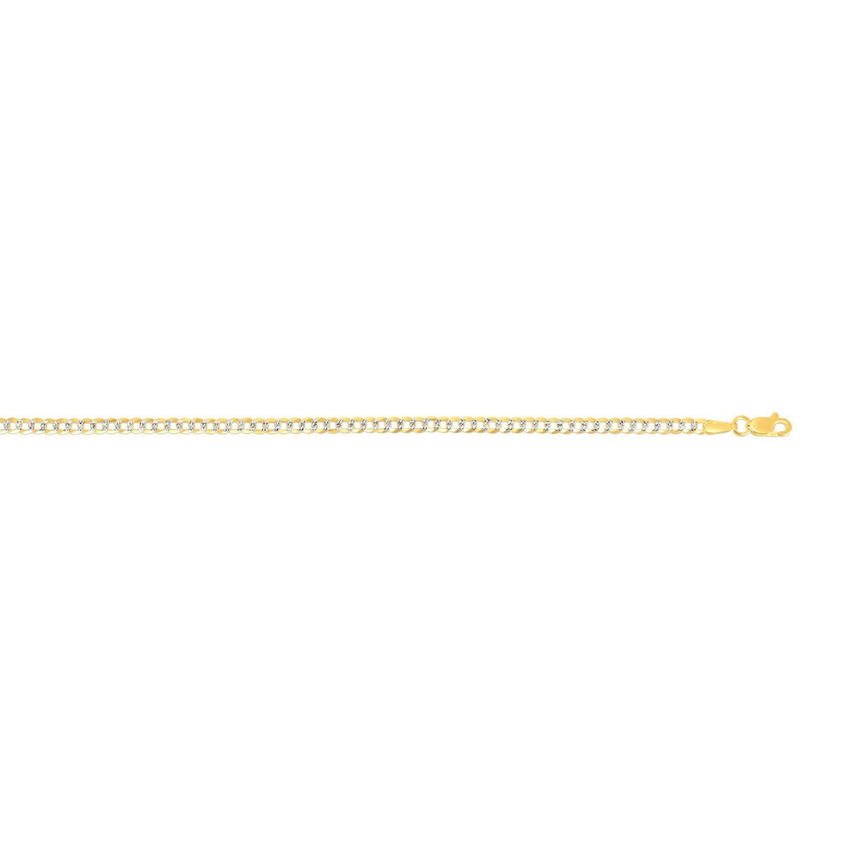 14k Two Tone Gold Pave Curb Chain (2.60 mm) Alba Luxe
