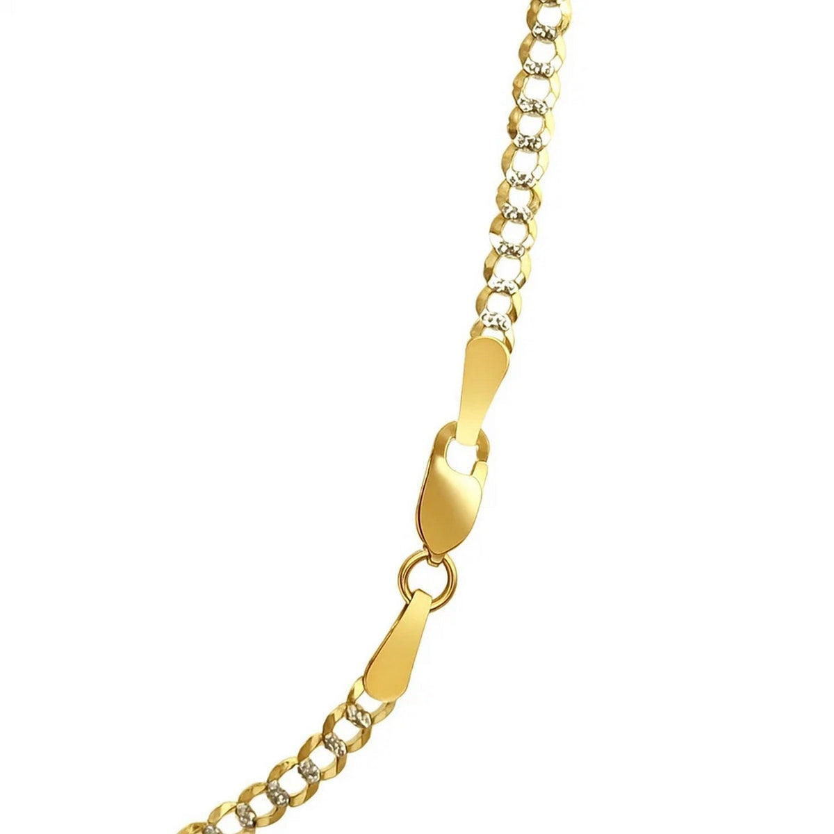 14k Two Tone Gold Pave Curb Chain (2.60 mm) Alba Luxe