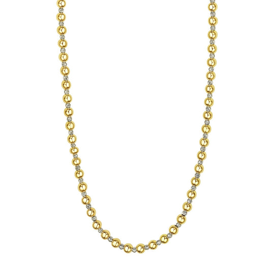 Two Tone Beaded Chain Necklace in 14K Gold Alba Luxe