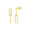14K Yellow Gold Two Link Paperclip Chain Earrings Alba Luxe