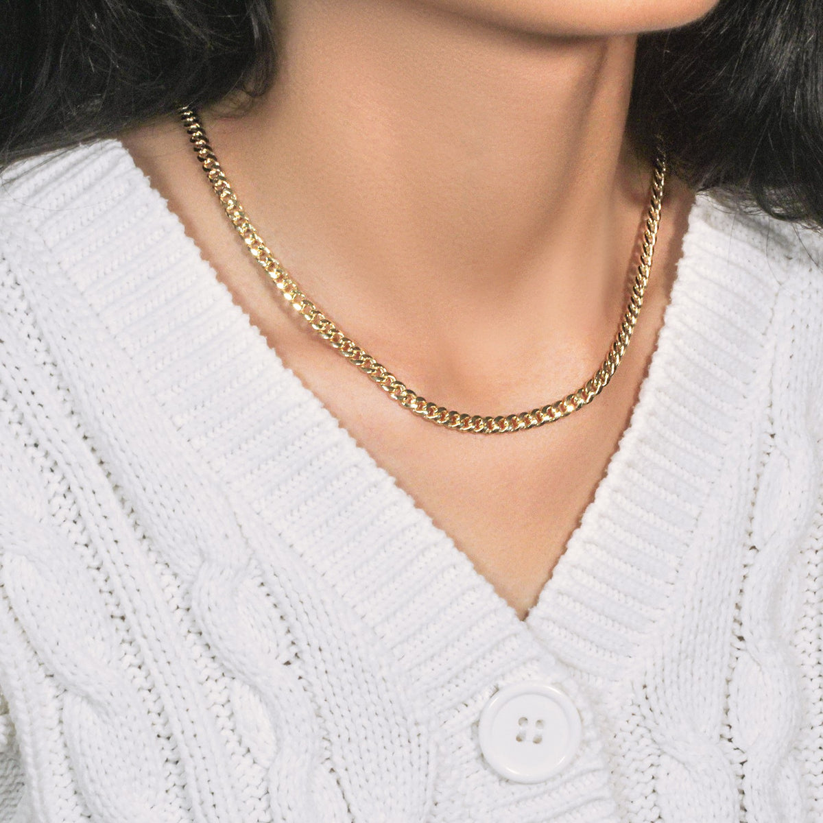 10k Yellow Gold Miami Cuban Semi Solid Chain (4.50 mm) Alba Luxe
