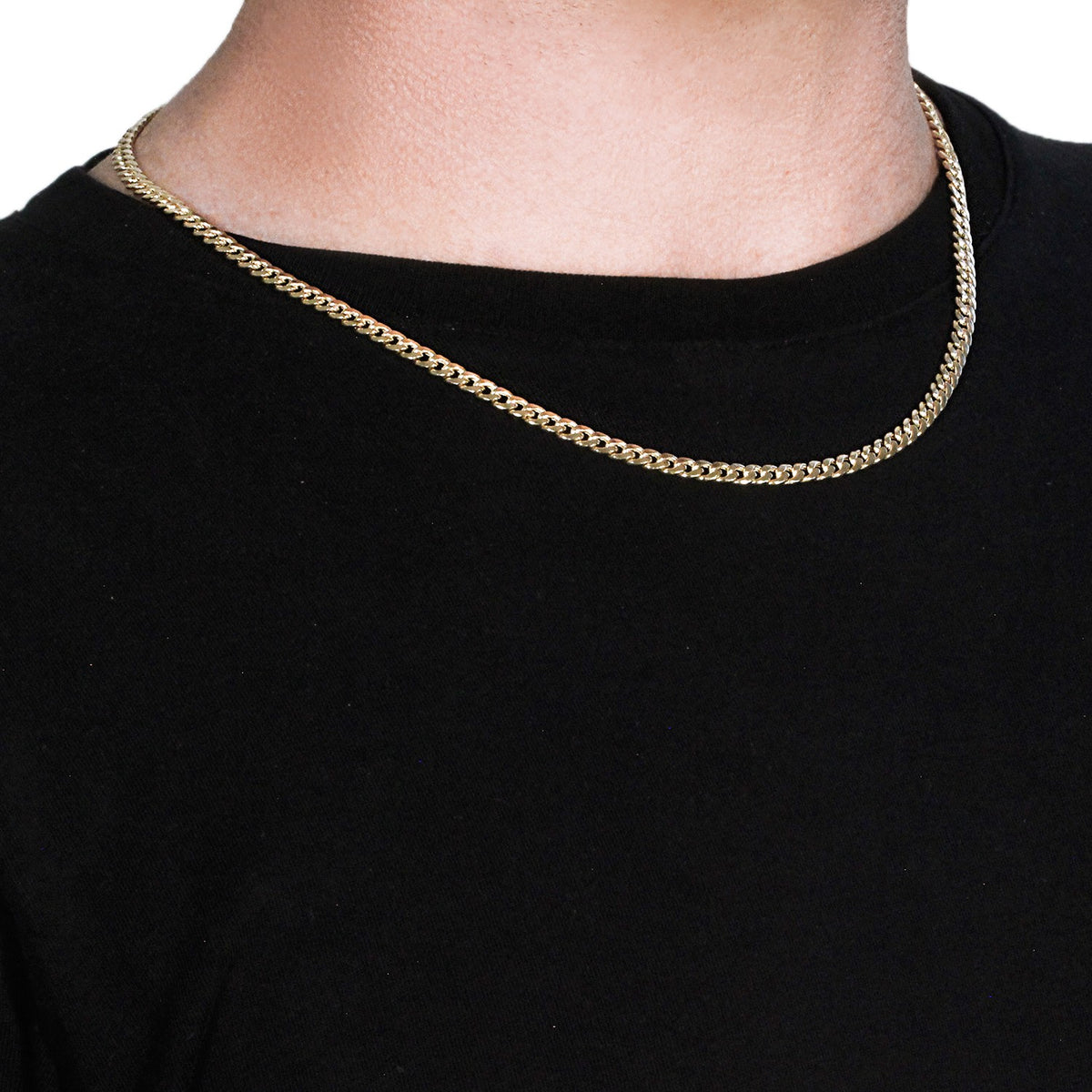 10k Yellow Gold Miami Cuban Semi Solid Chain (4.50 mm) Alba Luxe