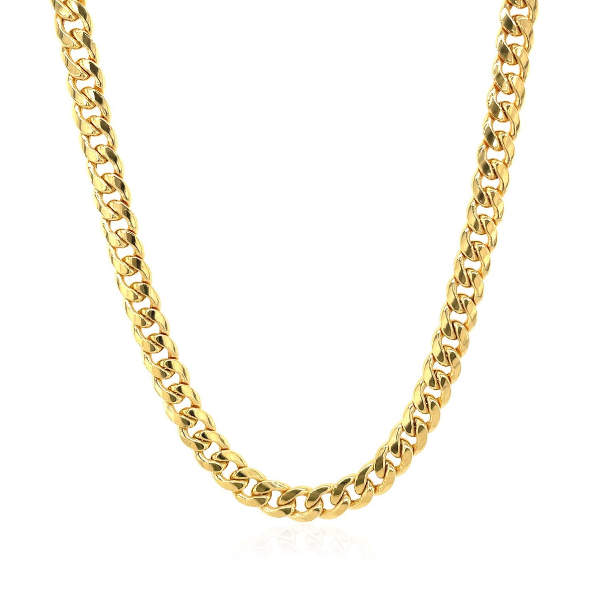 10k Yellow Gold Miami Cuban Semi Solid Chain (4.50 mm) Alba Luxe