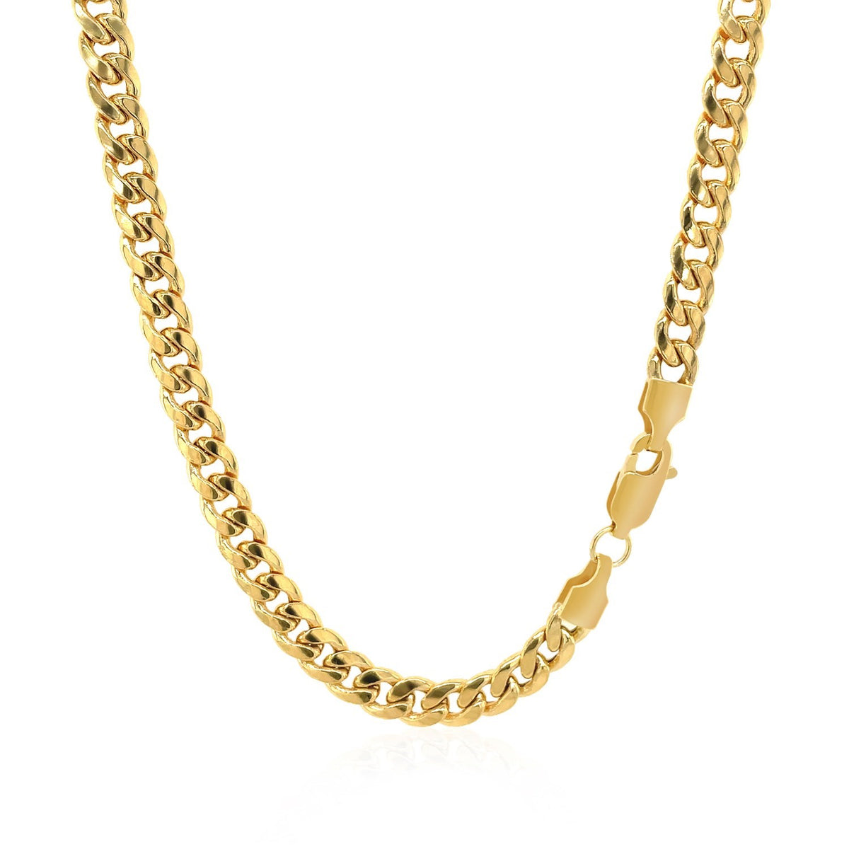 10k Yellow Gold Miami Cuban Semi Solid Chain (4.50 mm) Alba Luxe