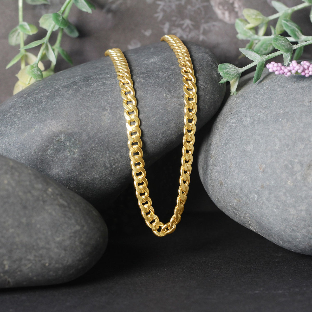 10k Yellow Gold Miami Cuban Semi Solid Chain (4.50 mm) Alba Luxe