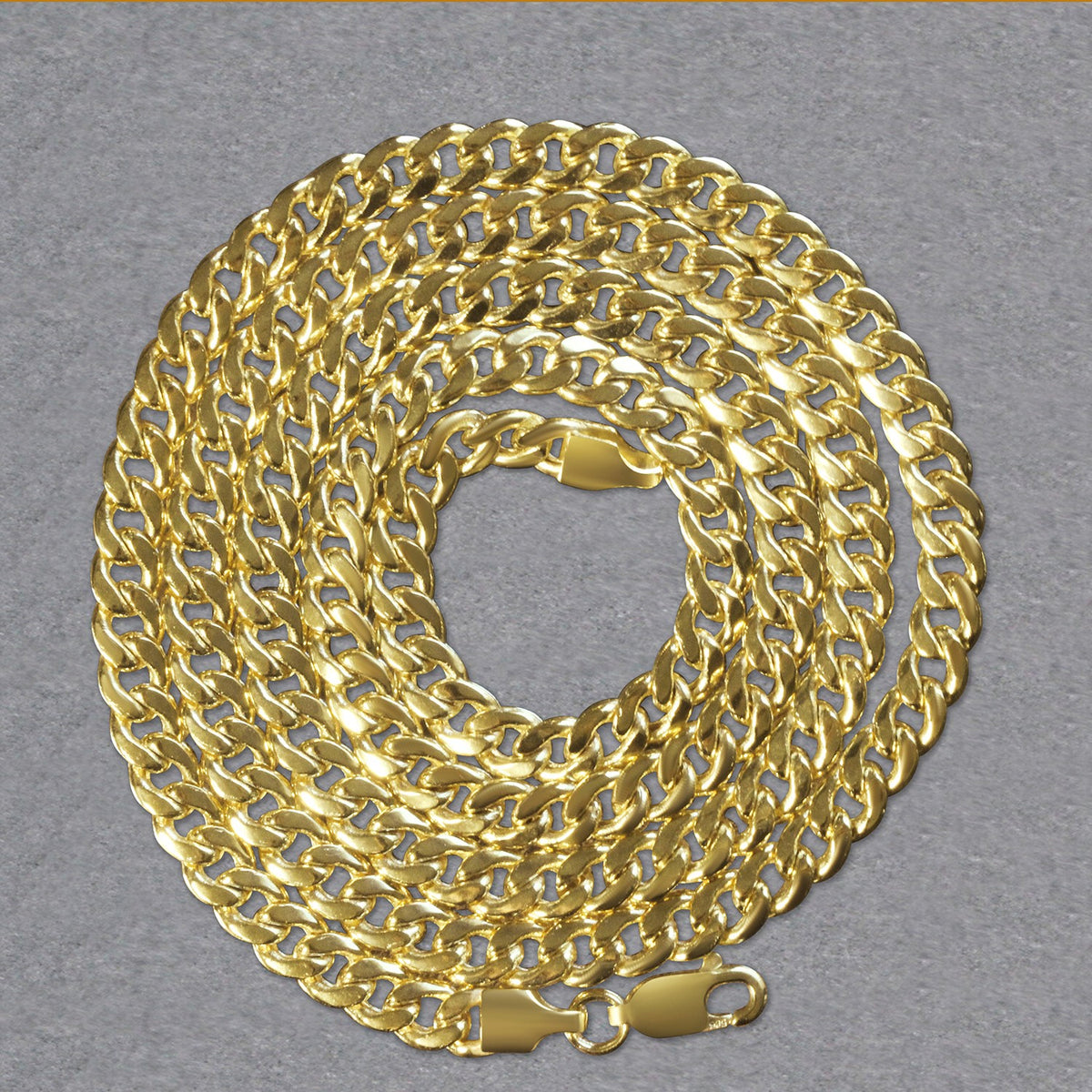 10k Yellow Gold Miami Cuban Semi Solid Chain (4.50 mm) Alba Luxe