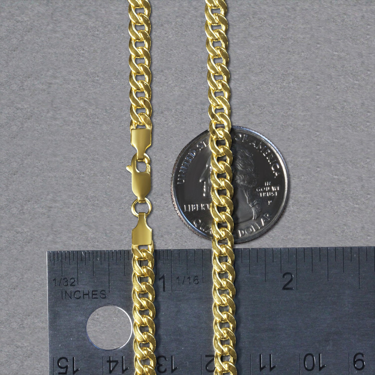 10k Yellow Gold Miami Cuban Semi Solid Chain (4.50 mm) Alba Luxe