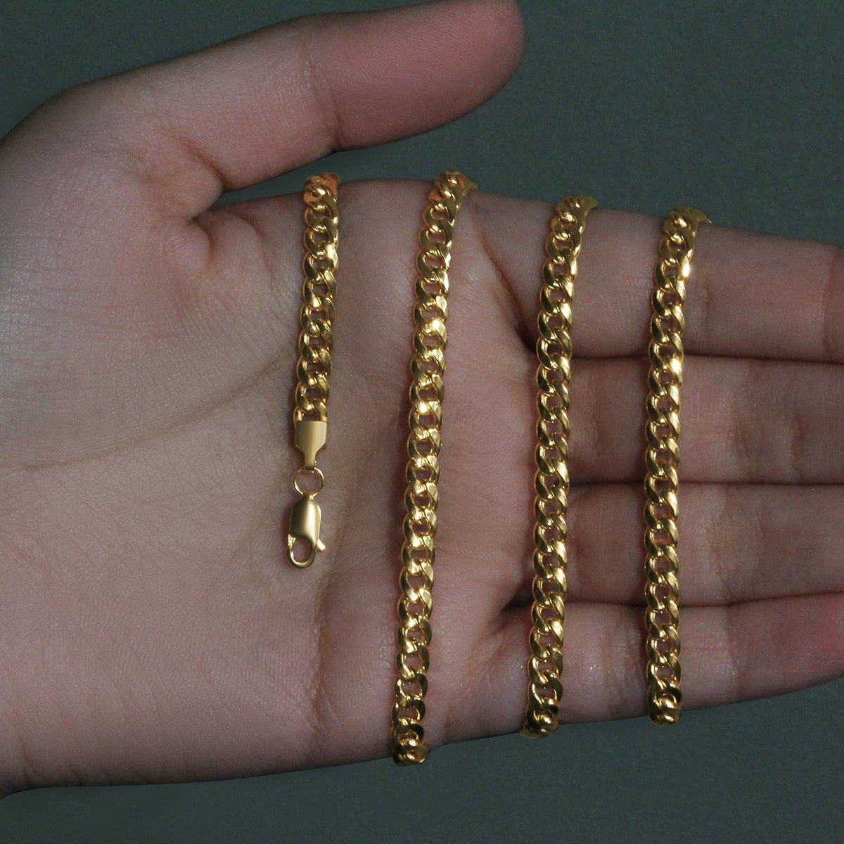 10k Yellow Gold Miami Cuban Semi Solid Chain (4.50 mm) Alba Luxe