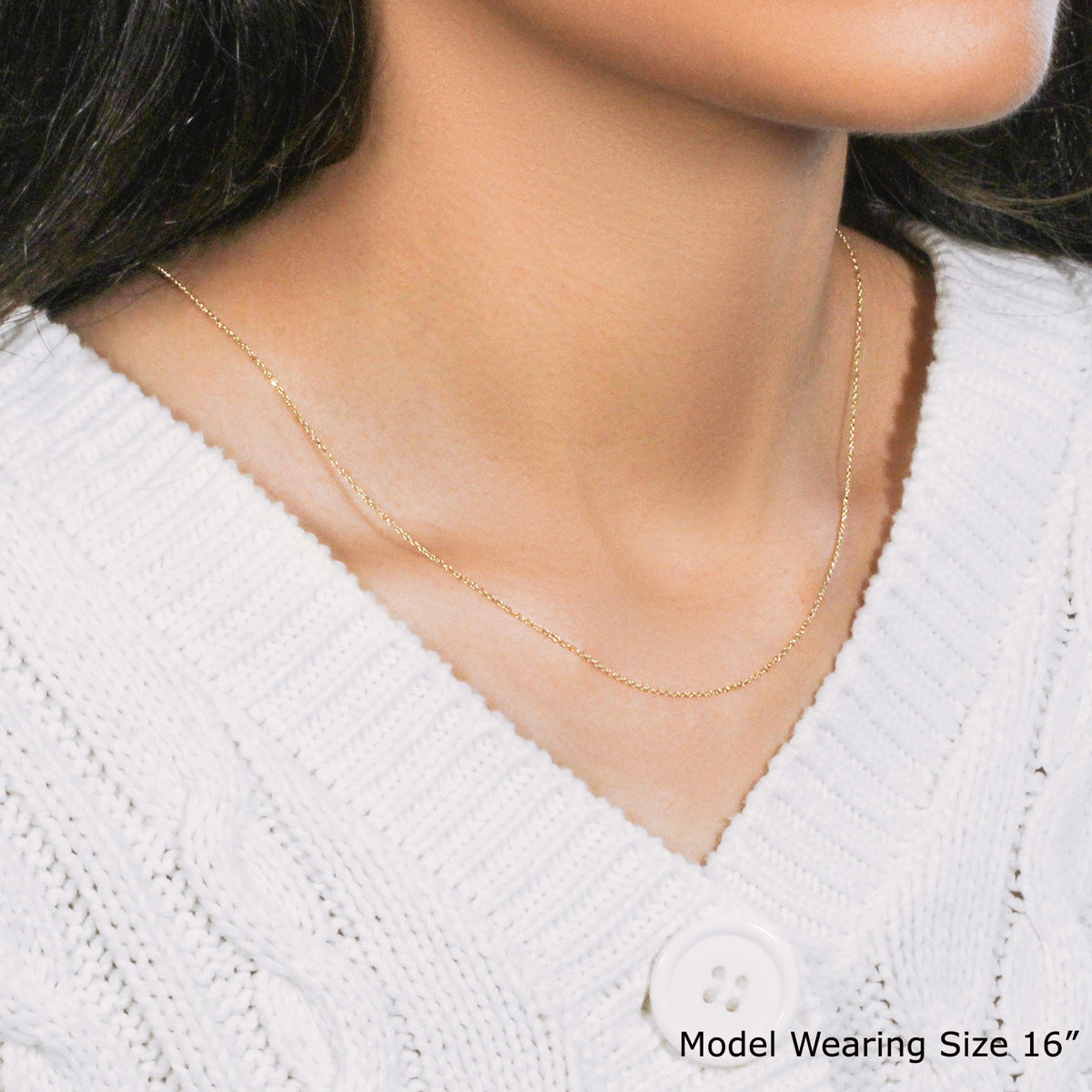 10k Yellow Gold Diamond Cut Cable Link Chain (0.87 mm) Alba Luxe