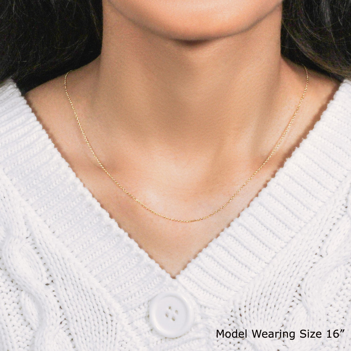 10k Yellow Gold Diamond Cut Cable Link Chain (0.87 mm) Alba Luxe