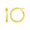 14k Yellow Gold Petite Twisted Round Hoop Earrings(3x20mm) Alba Luxe