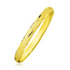 10k Yellow Gold Slender Diamond Pattern Textured Bangle (6.00 mm) Alba Luxe