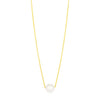 14k Yellow Gold 7mm Pearl Solitaire Necklace Alba Luxe