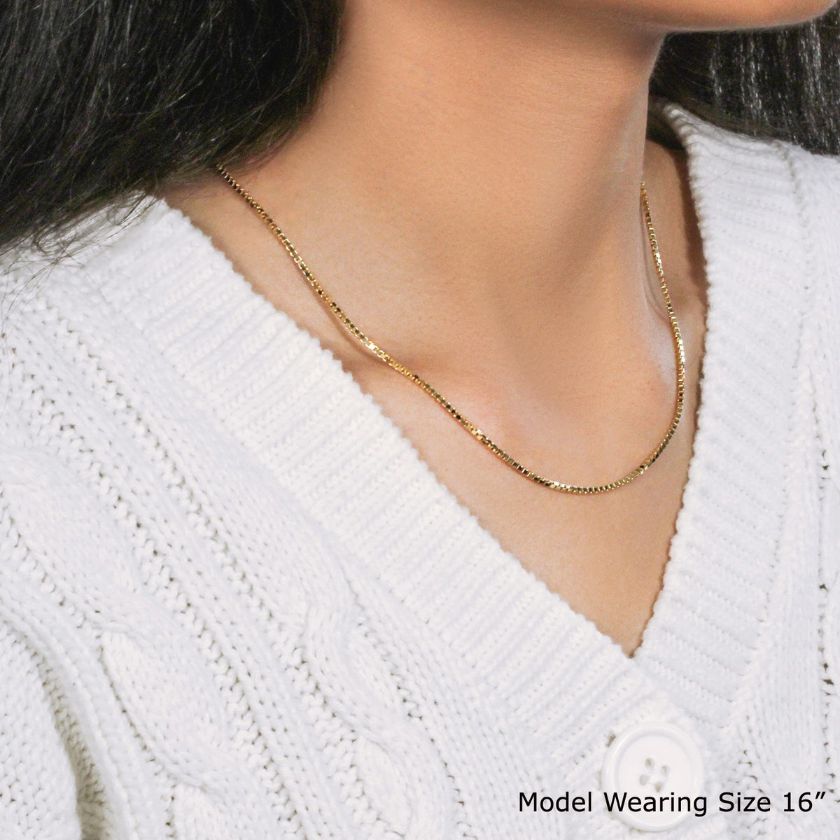 10k Yellow Gold Classic Box Chain (1.40 mm) Alba Luxe